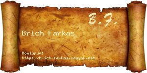 Brich Farkas névjegykártya